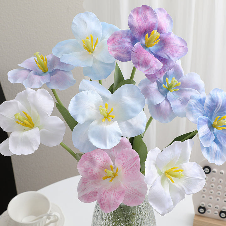 Artificial tulip blossom with detailed petals