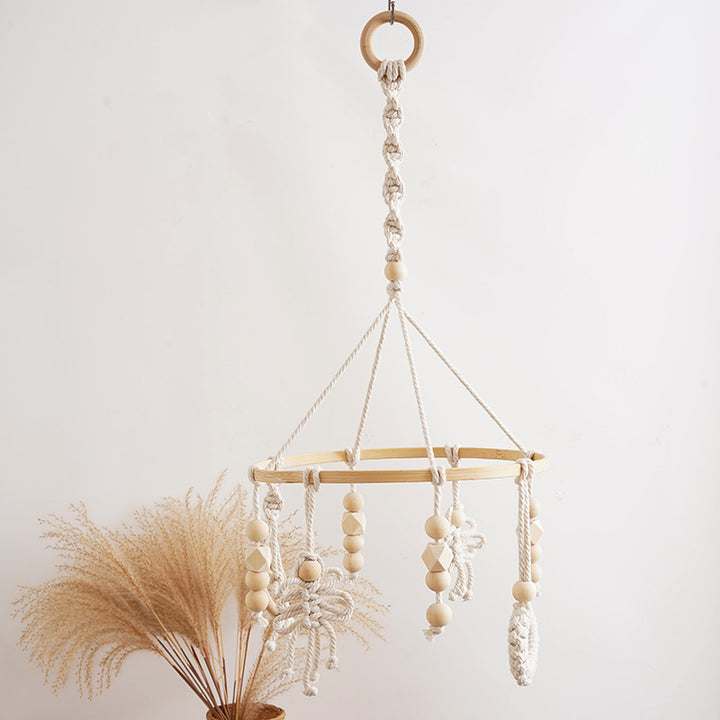 Macrame Baby Mobile with Natural Beads
