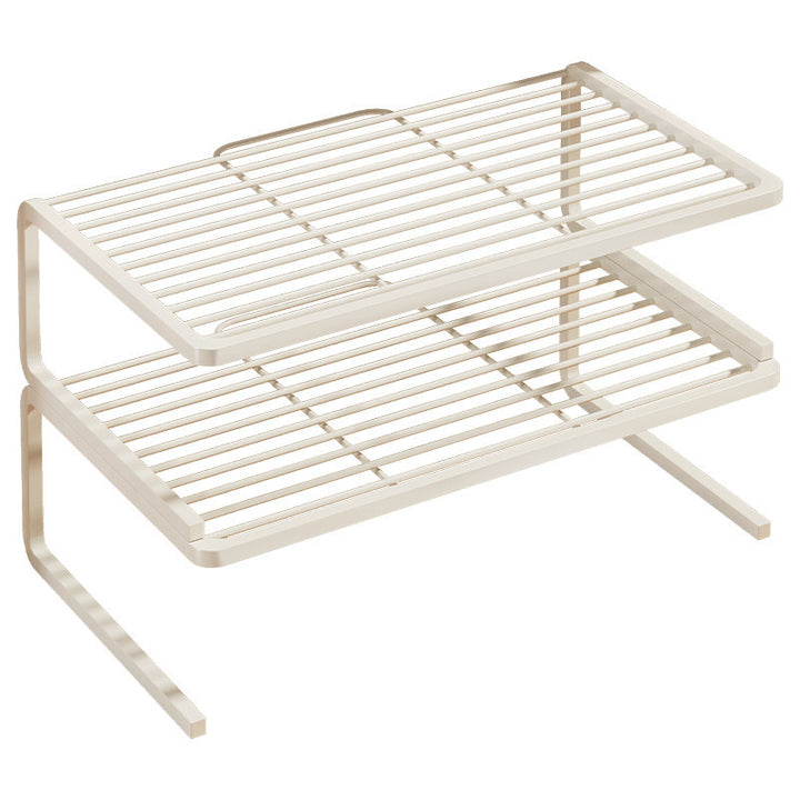 Compact Two-Level Slatted Under-Bed Shoe Organizer Rack