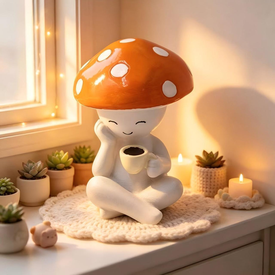 Decorative figure with mushroom hat
