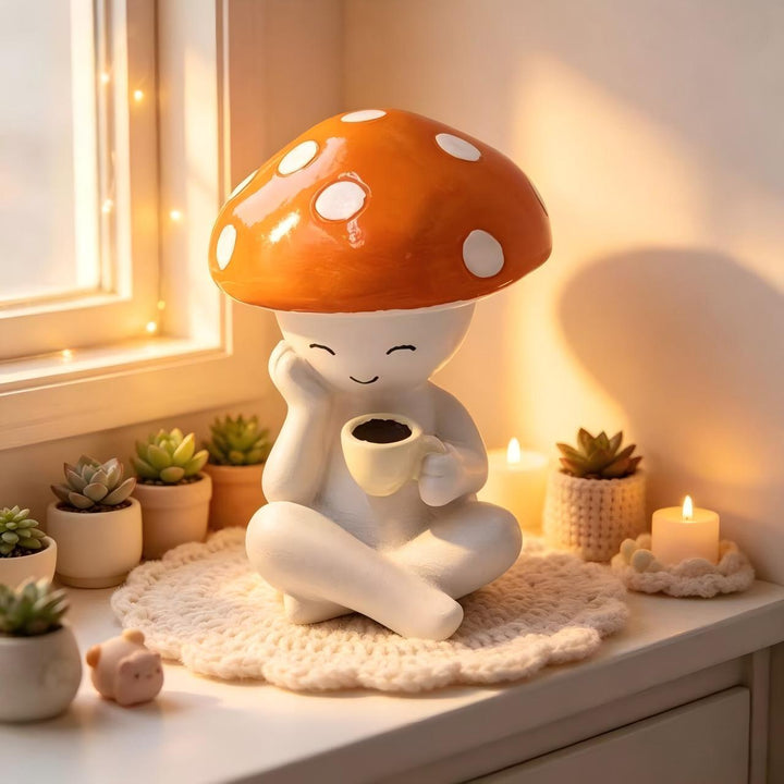 Decorative figure with mushroom hat