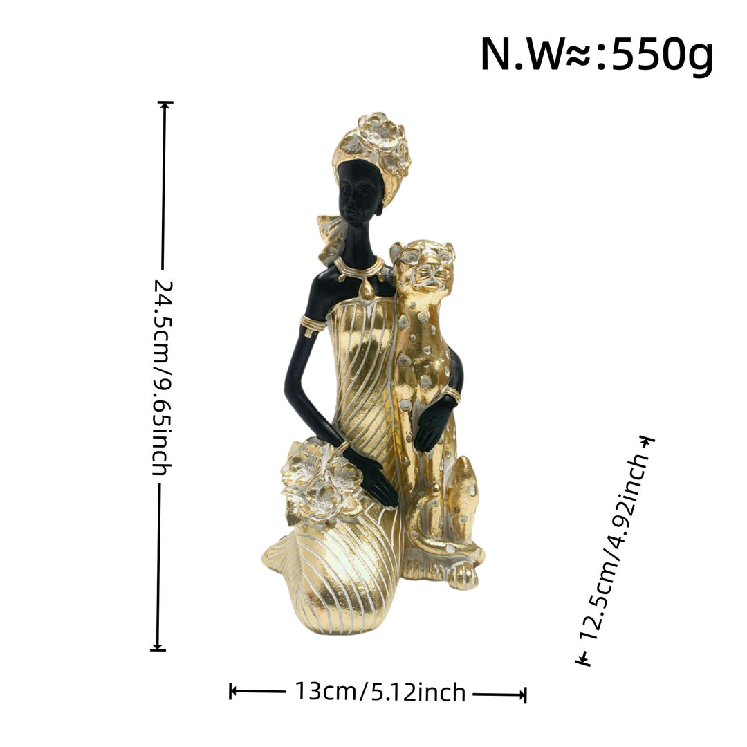 Elegant sculpture with leopard