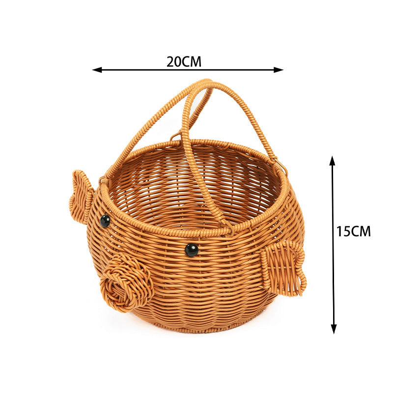 Decorative Animal-Shaped Woven Storage Basket