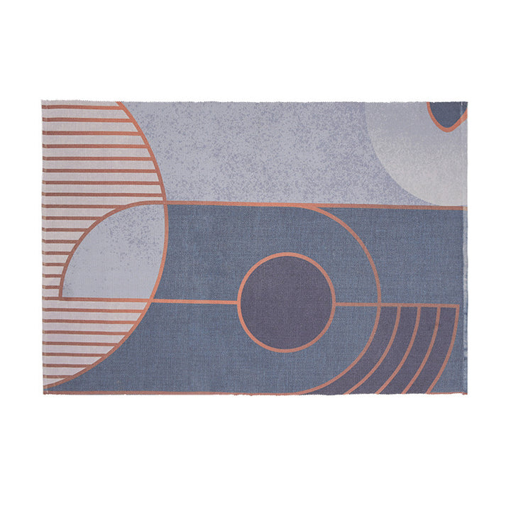 Round Decorative Living Room Carpet with Modern Geometric Pattern