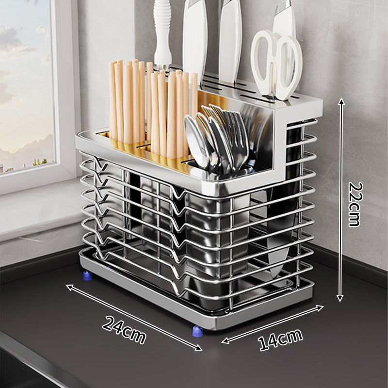 Vertical Slotted Knife and Scissors Holder Countertop Organizer