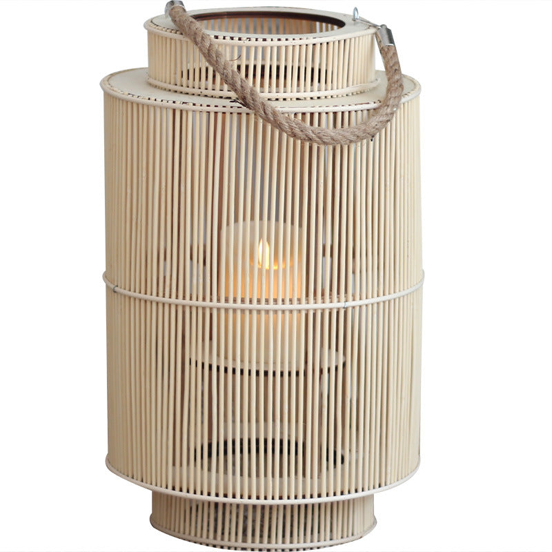 Decorative lantern made of woven material