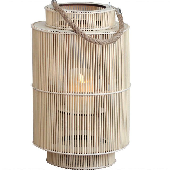 Decorative lantern made of woven material
