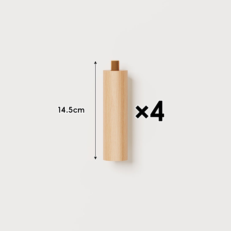 Solid Beech Wood Threaded Round Furniture Legs Set for Sofa Table Cabinet