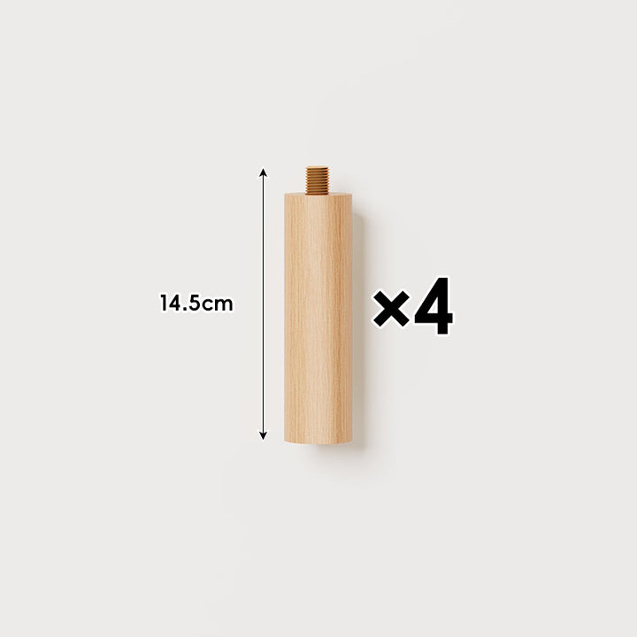 Solid Beech Wood Threaded Round Furniture Legs Set for Sofa Table Cabinet