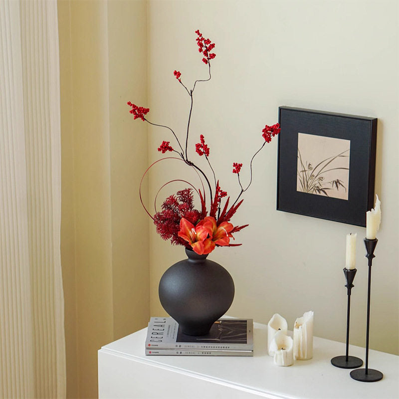 Artistic ceramic vase with organic shape