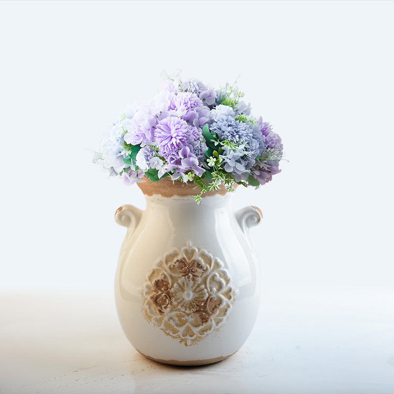 Elegant ceramic vase with decorative pattern