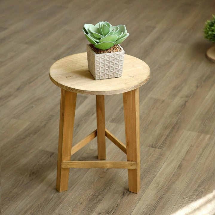 Rustic stool made of solid wood