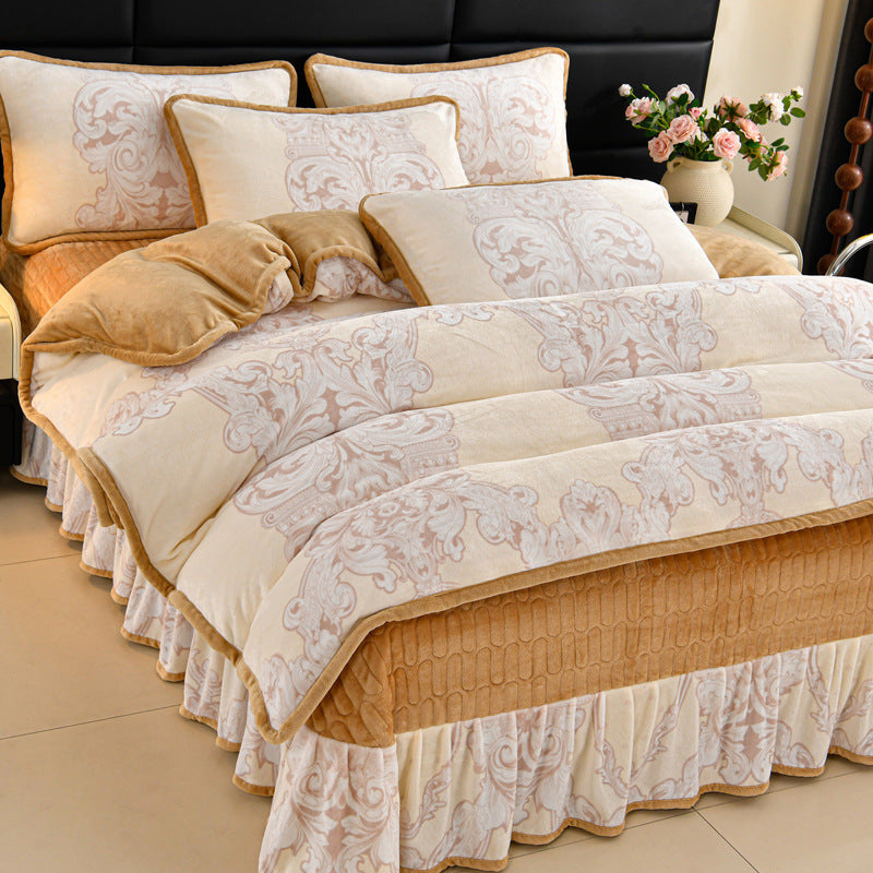 Luxurious Floral Embroidered Bedding Set
