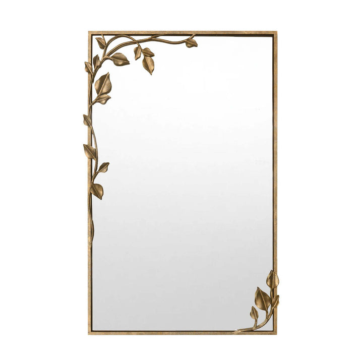 Ornate Wall Mirror With Leaf Accents