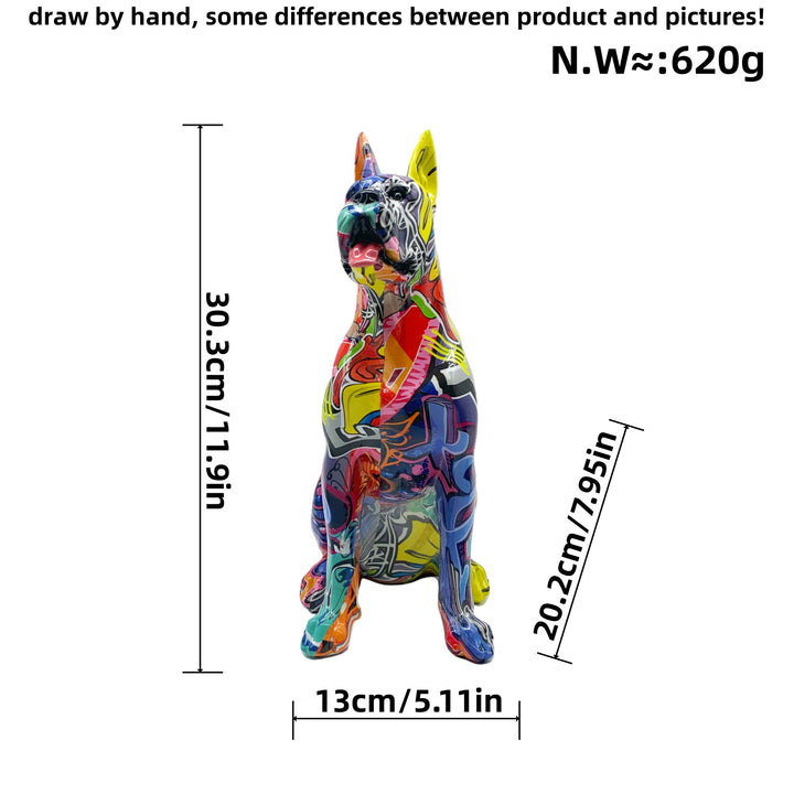Colorful decorative figure of a dog in modern design