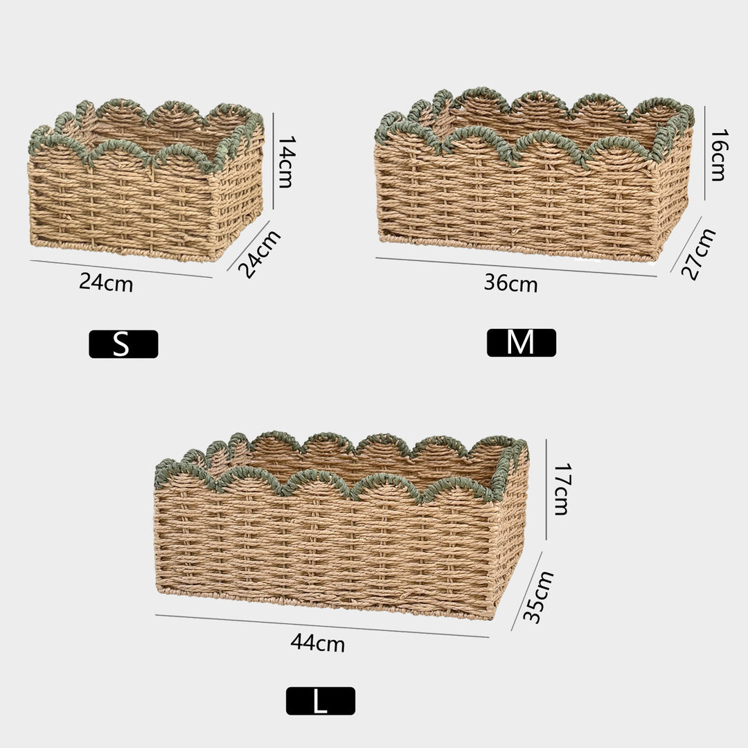 Decorative storage basket with wave edge