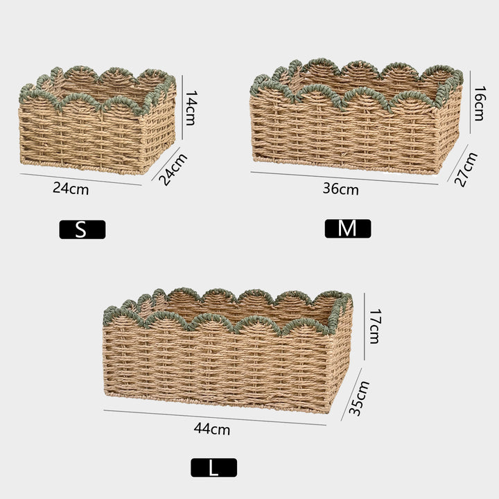 Decorative storage basket with wave edge