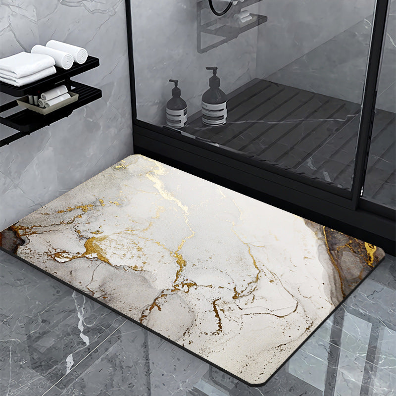Luxury Marble-Effect Bath Mat