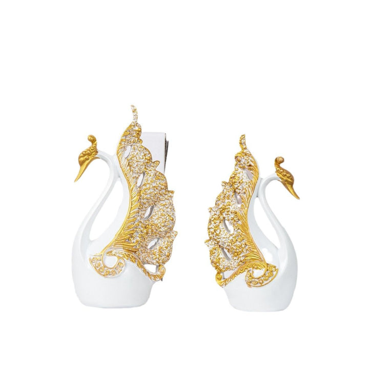 Elegant Ceramic Swan Figurines