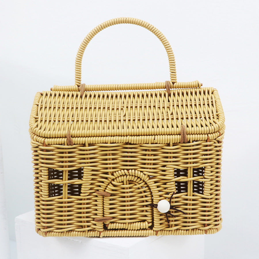 Handcrafted storage basket in the house design