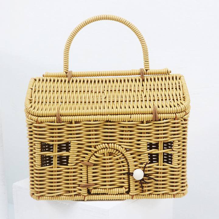 Handcrafted storage basket in the house design