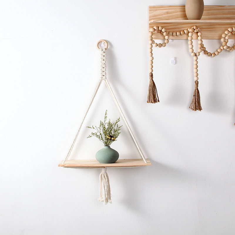 Macrame Triangle Floating Shelf