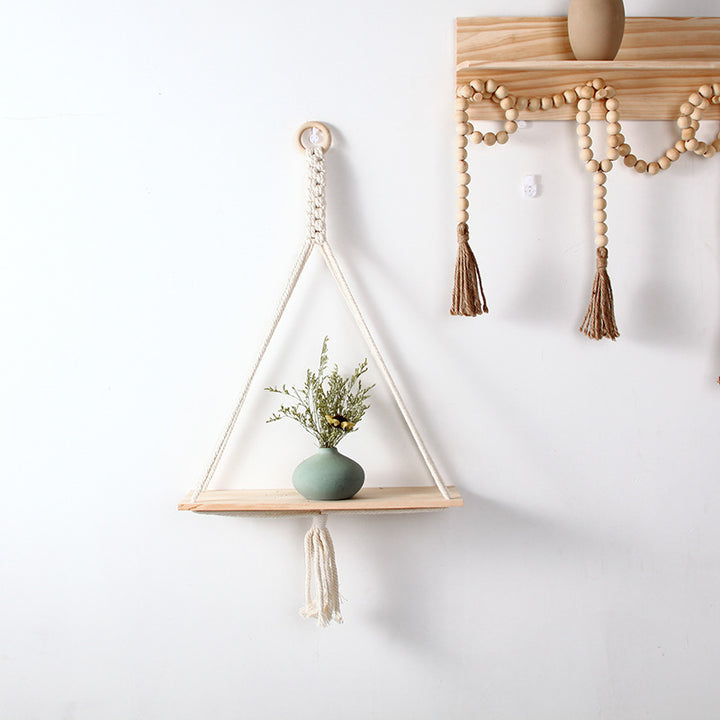 Macrame Triangle Floating Shelf