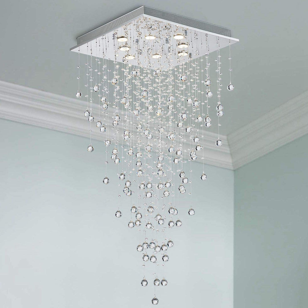 Crystal cascading ceiling light
