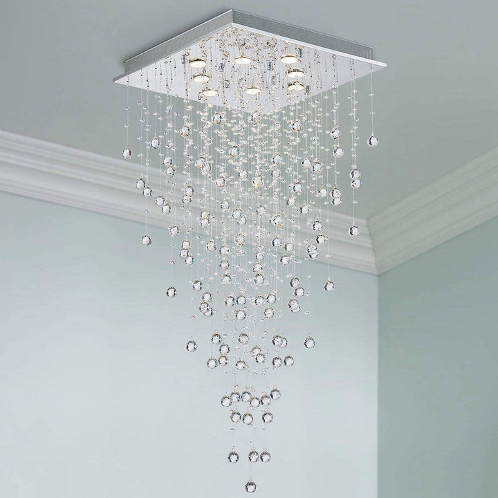 Crystal cascading ceiling light