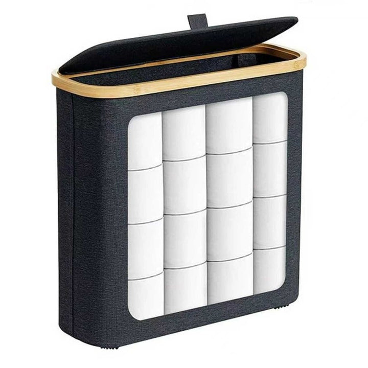 Multifunctional laundry storage box with bamboo lid