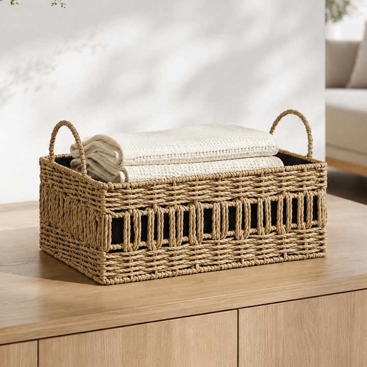 Versatile storage basket made of natural material