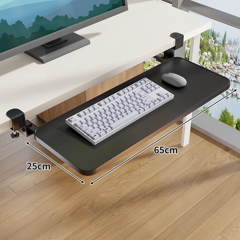 Under-Desk Sliding Ergonomic Keyboard and Mouse Tray with Clamp Mount