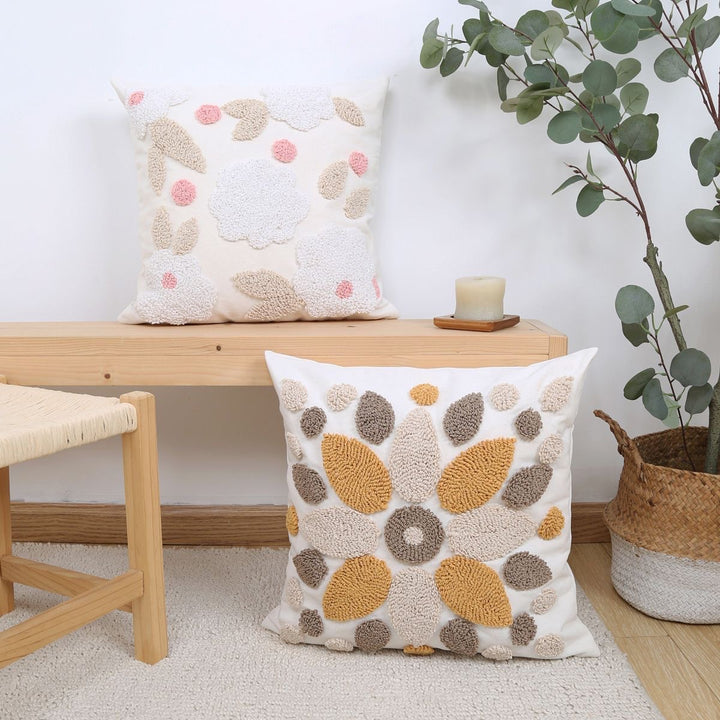 Decorative Textured Floral Throw Pillow