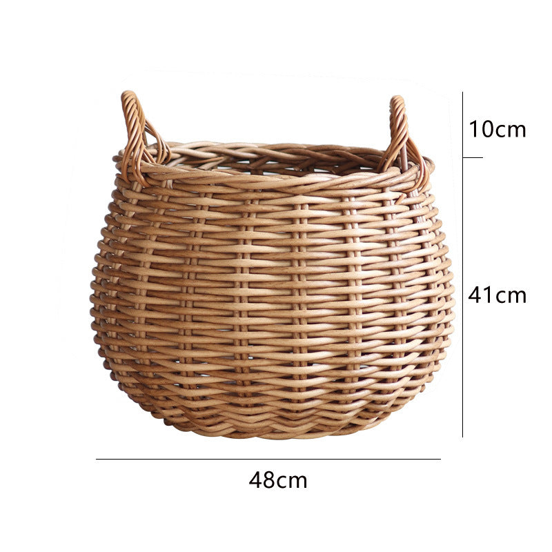 Handwoven basket with practical handles
