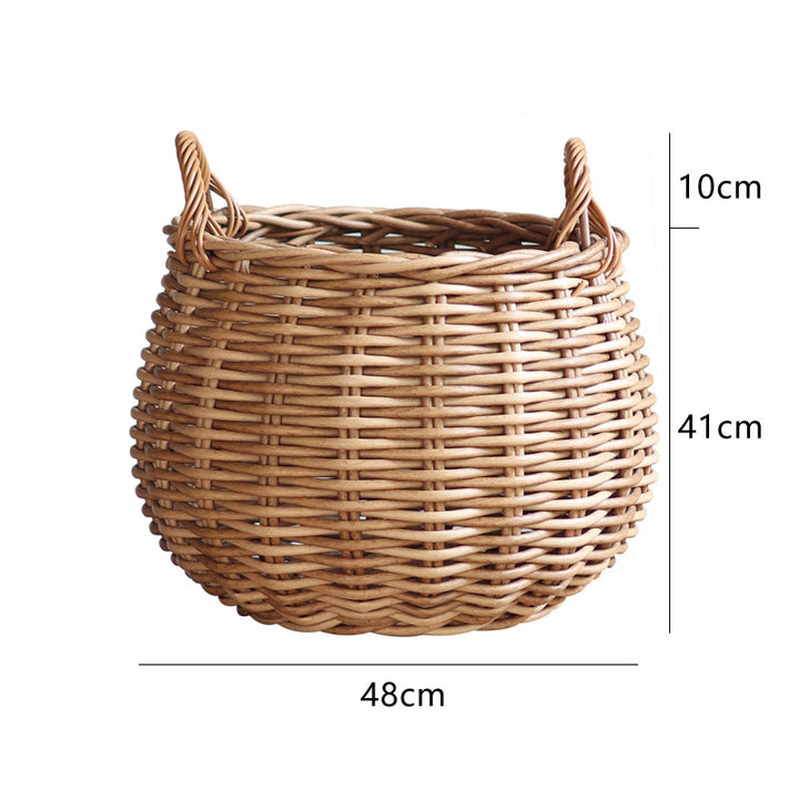 Handwoven basket with practical handles