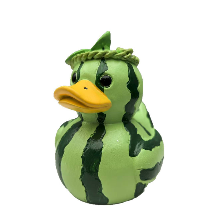 Funny rubber duck with strawberry design