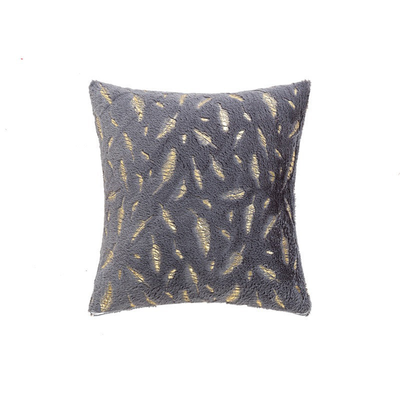 Textured Feather Print Throw Pillow