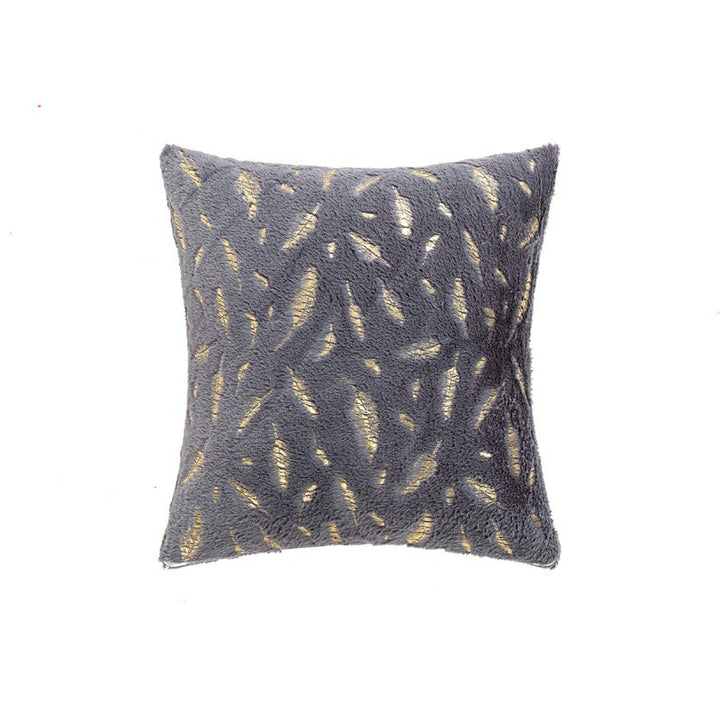Textured Feather Print Throw Pillow