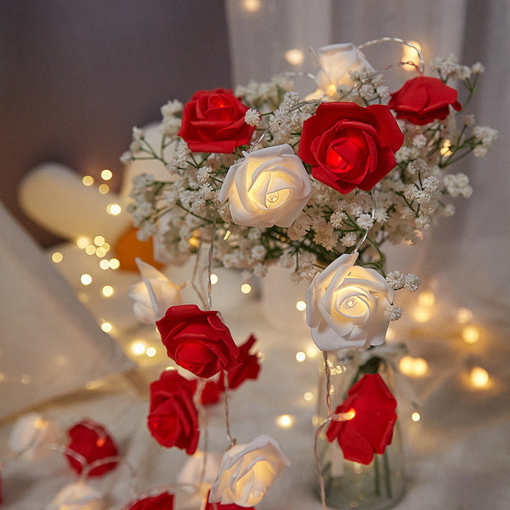 Decorative LED rose string lights