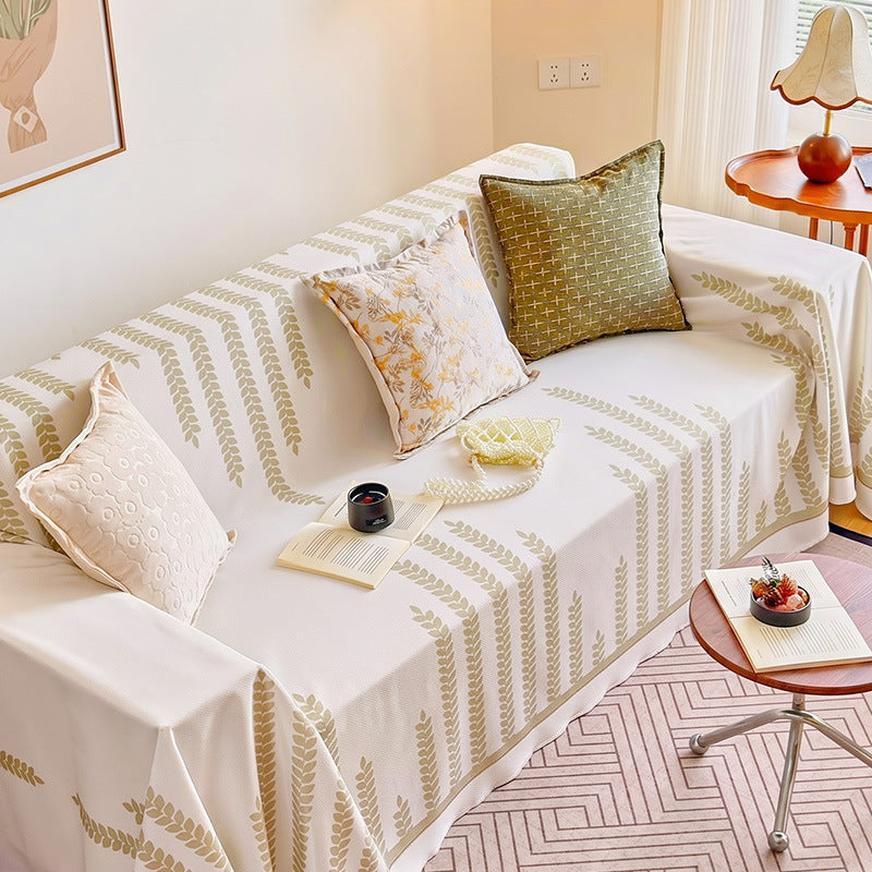 Decorative Leaf Pattern Sofa Throw Cover