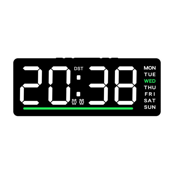 Digital clock with large LED display and multiple alarm functions