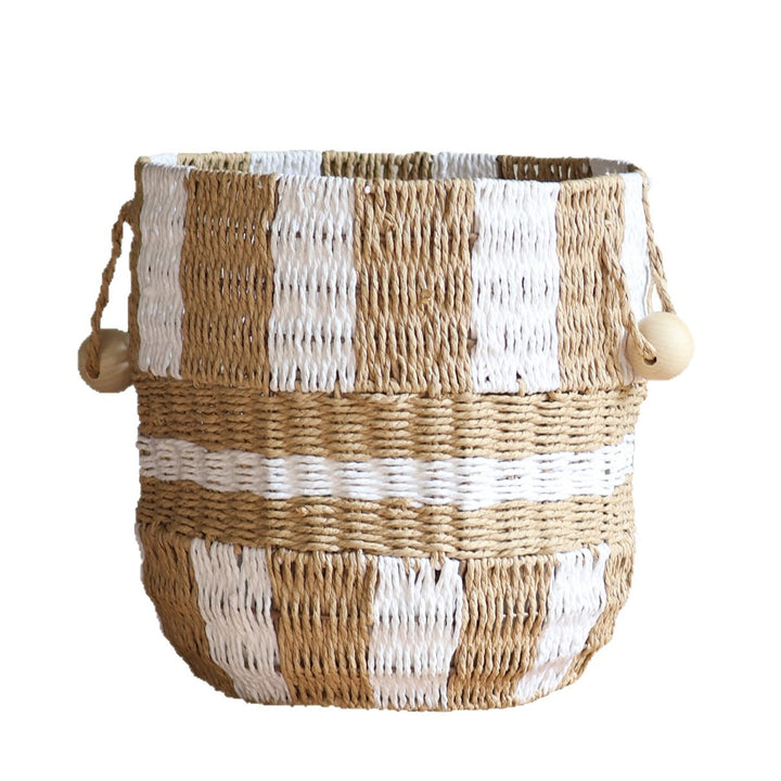Handcrafted storage bucket made of pocket fabric