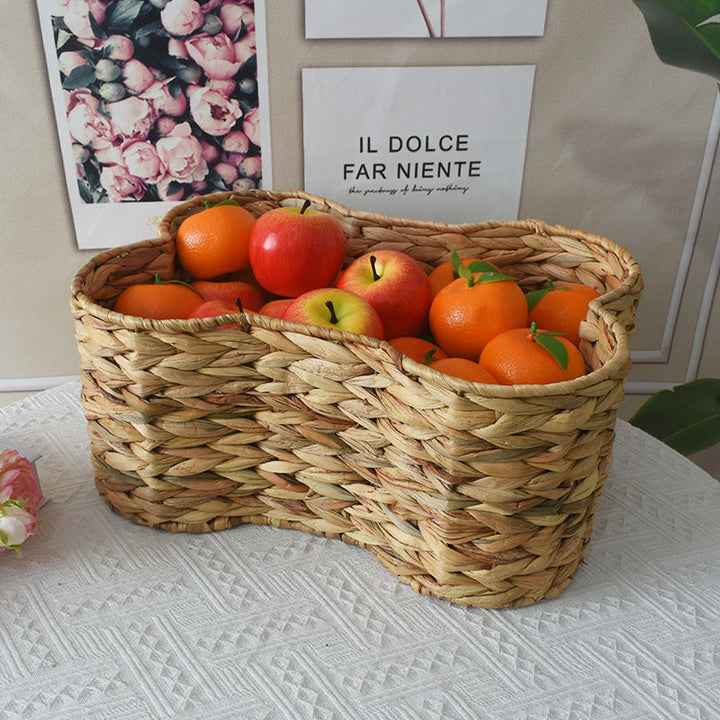 Woven Storage Basket with Organic Curved Design