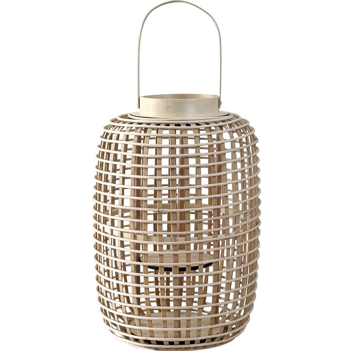 Rustic lantern made of woven material