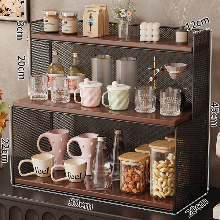 Three-tier metal kitchen shelf