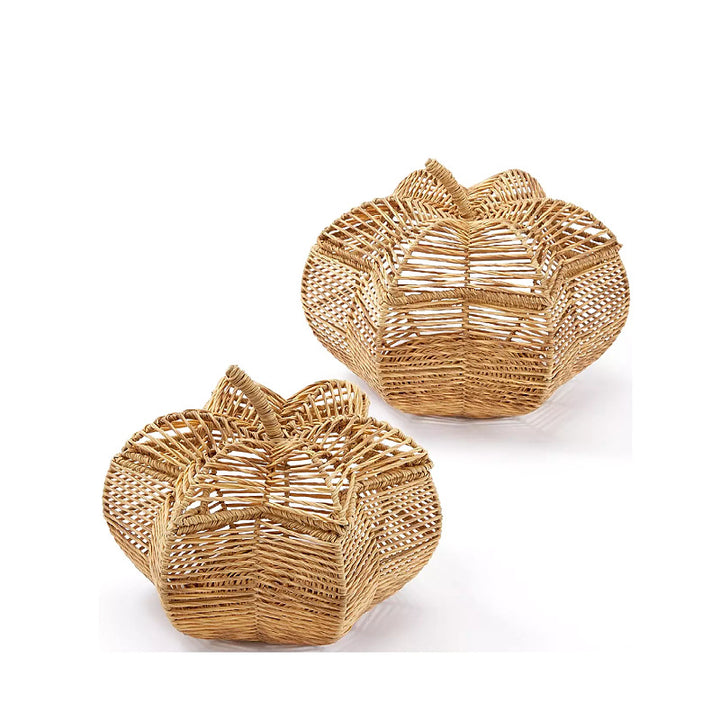 Handcrafted fruit basket in pumpkin design