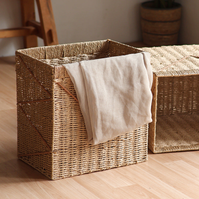 Storage basket made of braided rattan
