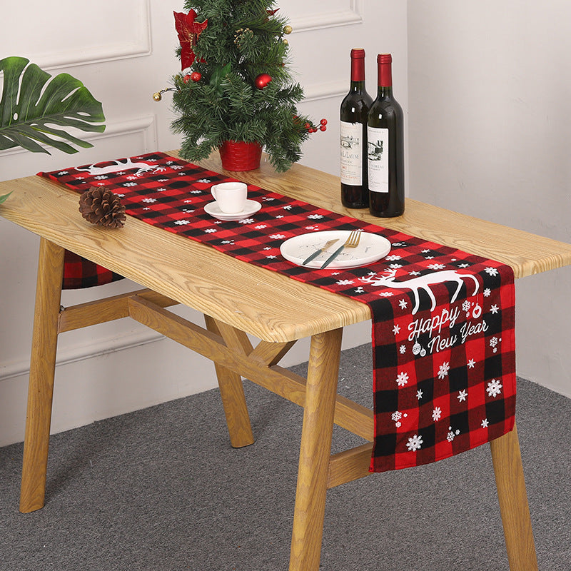 Festive table runner with Christmas motif