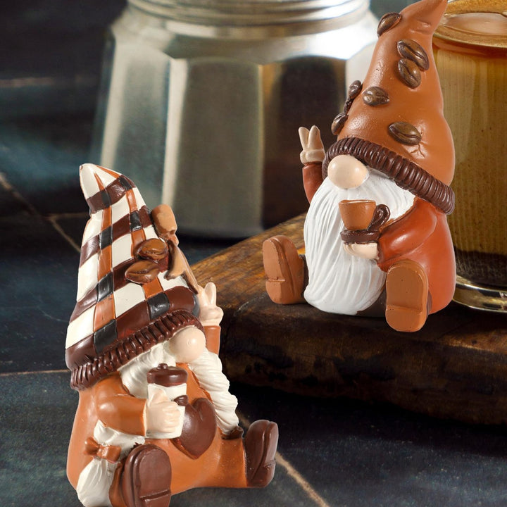 Whimsical Coffee Gnome Figurine