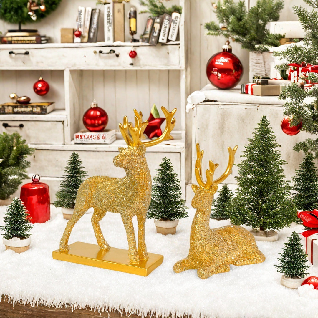 Glittering Reindeer Decorative Figure